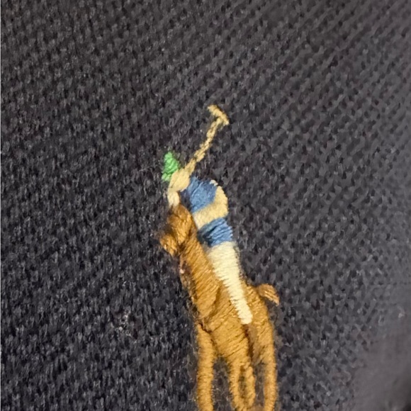 Ralph Lauren Oxford Navy Button-Up Dress with Belt - Picture 4 of 5